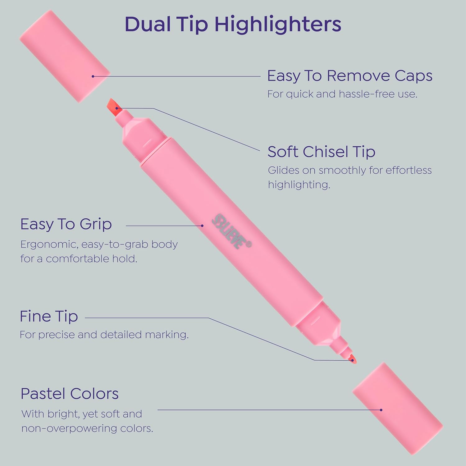 BLIEVE Aesthetic Cute Highlighters No Bleed Through, Dual Tip Chisel & Fine Point, Pastel Colors For Bible & Journaling - Image 5
