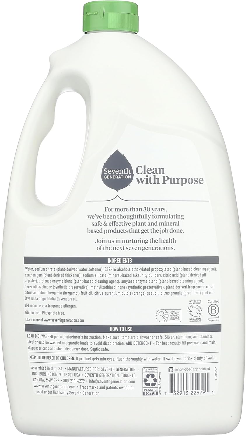 Seventh Generation Ultra Power Plus Auto Dish Gel, Fresh Citrus Scent, 65 Ounce - Image 3