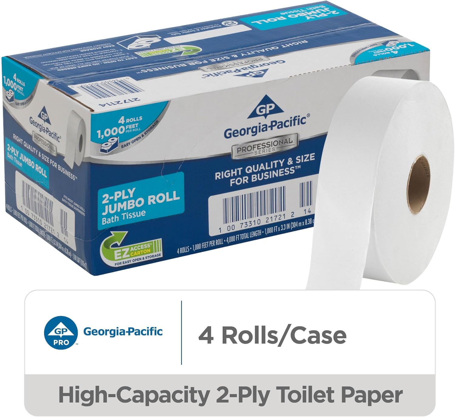 Georgia-Pacific Professional Series Jumbo Jr. 2-Ply Toilet Paper by GP PRO (Georgia-Pacific), 2172114, 1000 Feet Per Roll, 4 Rolls Per Case - Image 3