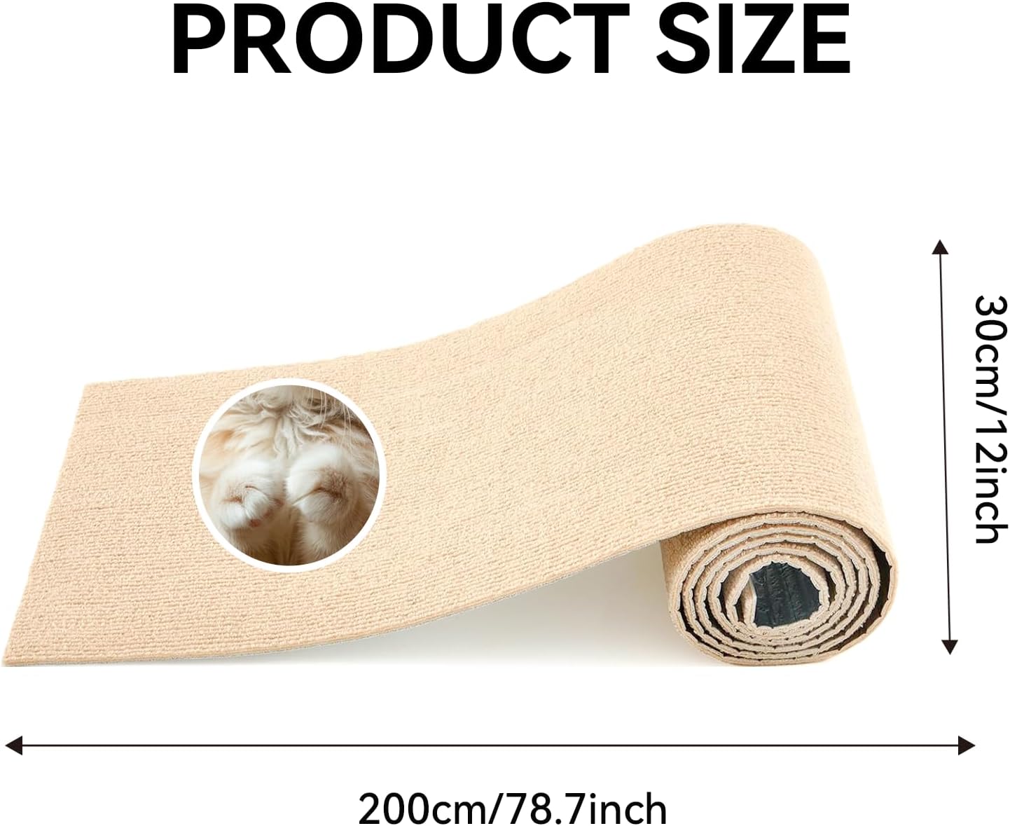 Rabbit Scratching Pad 12" x 6.56 ft Cuttable, Bunny Scratch Pad Self-Adhesive for Rabbit Bedding, Rabbit Mat Cage Accessories as Cage Liner or Bedding for Small Animals - Image 3