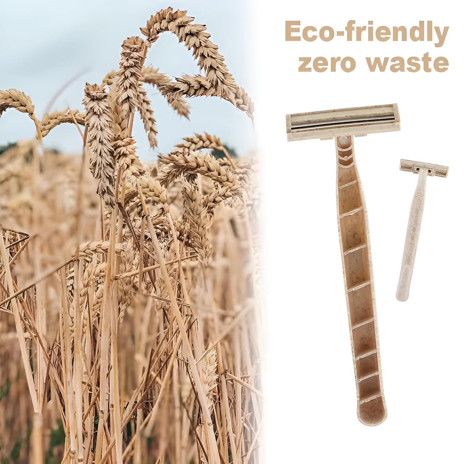 Disposable Razors Bulk for Men & Women – Twin Blade Unisex Shavers – Eco-Friendly, Biodegradable, Non-Toxic, Made from Recycled Wheat Straw 50 Count (Pack of 1) (50) - Image 6