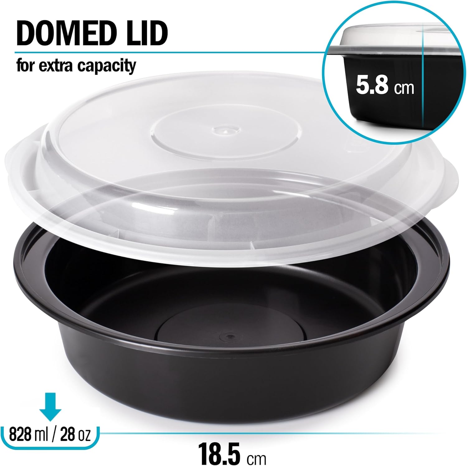 Igluu Meal Prep Containers Reusable (10 Pack) – Round Food Containers with Lids – Stackable, Microwave, Freezer & Dishwasher Safe – 28oz – 1 Compartment – BPA-Free - Image 5