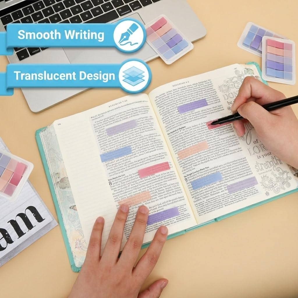 Mr. Pen- Transparent Sticky Notes Tabs, 600 pcs, Transparent Pop Up Writable Colored Book Index Tab, File Flags, Self Adhesive Divider Sticker for Notebook, Office, School, Teacher, Planner, Memo - Image 6