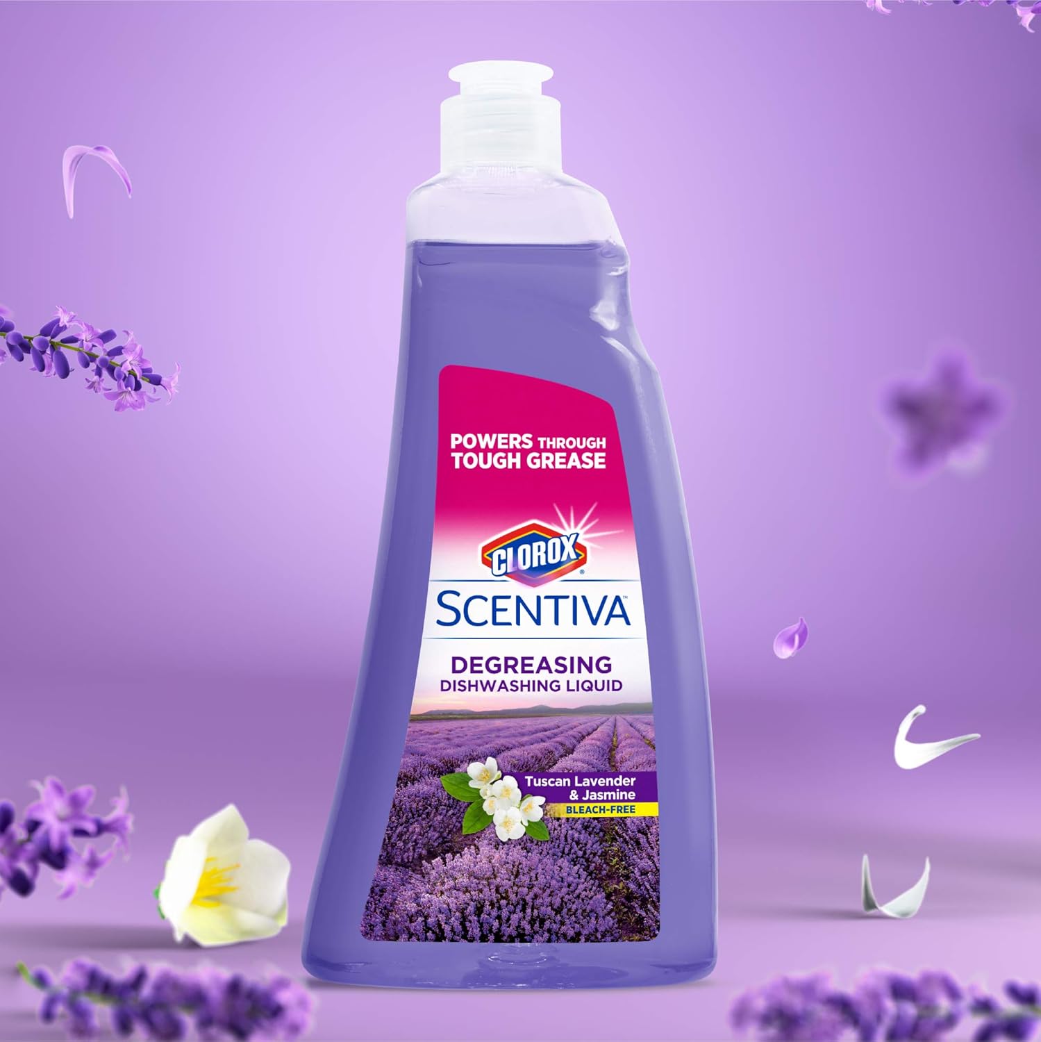 Clorox Scentiva Liquid Dish Soap, Tuscan Lavender and Jasmine Scent - Ultra-Concentrated Dishwashing Liquid That Cuts Through Grease and Food Residue, Bleach-Free, 26 Fl Oz - Image 3