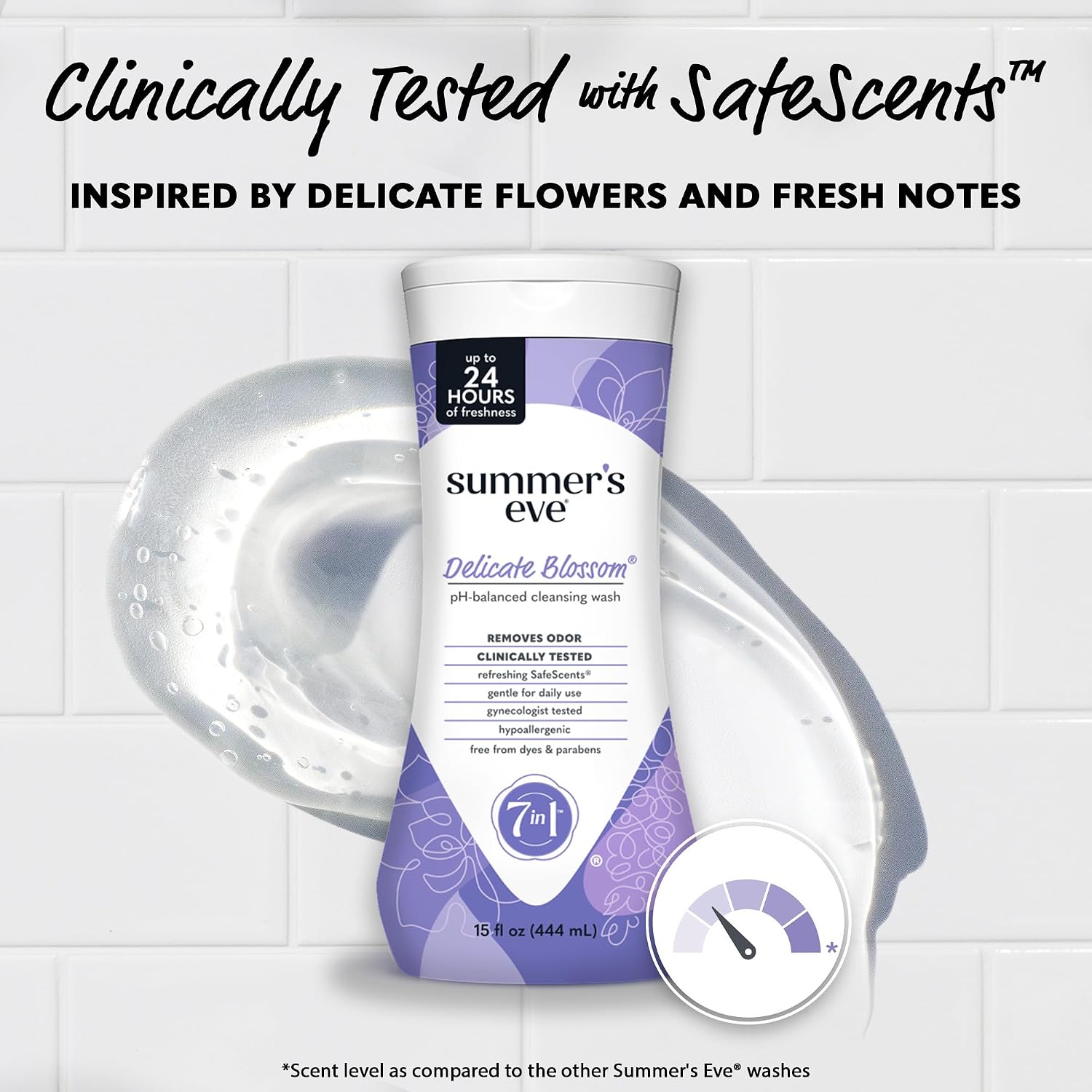 Summer’s Eve Feminine Wash, Delicate Blossom, Daily pH-Balanced Body Wash for Women, Feminine Care to Remove Vaginal Odor, Gynecologist Tested, 15 Fl Oz - Image 5