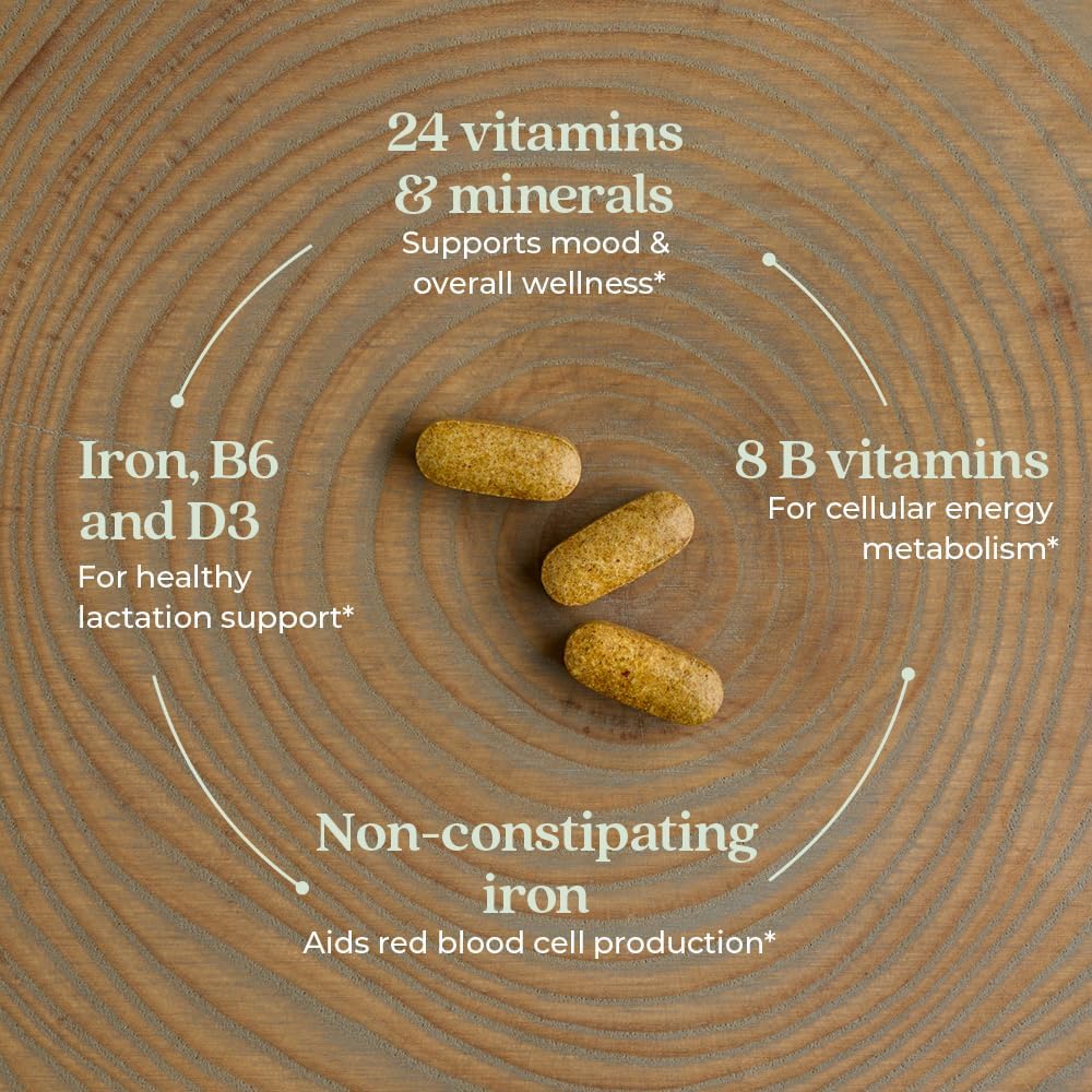New Chapter, Postnatal Vitamins Lactation Supplement, Complete Multivitamin with Fermented Vitamin D3 + B Vitamins, Made with Organic Vegetables & Herbs, Non-GMO Ingredients, 192 Count - Image 4