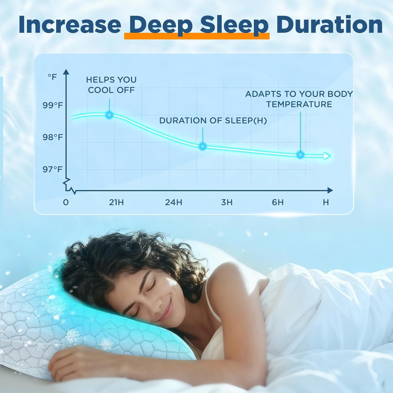 SUPA MODERN Cooling Pillow Queen Size Set of 2, CertiPUR-US Shredded Memory Foam Pillows for Sleeping, Cool Bed Pillows for Hot Sleepers, Adjustable Firm Pillow for Side,Back,Stomach Sleepers - Image 10