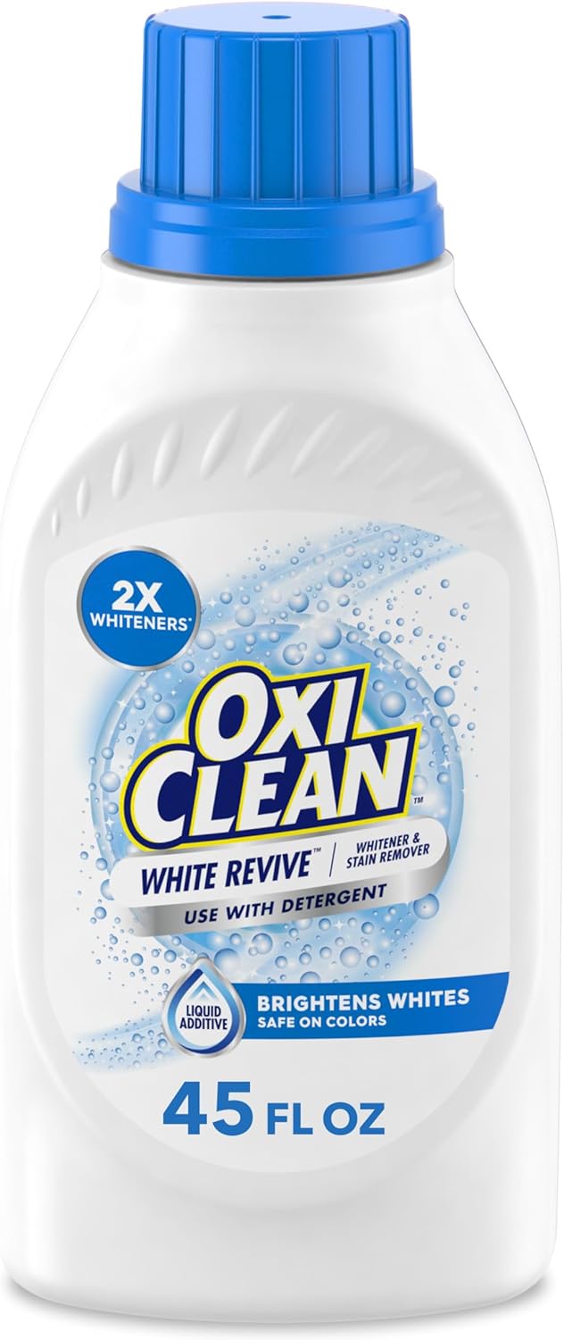OxiClean White Revive Whitener & Stain Remover Liquid Additive, Water-Activated Oxygen Bleach for Laundry, 45 fl oz - Image 2