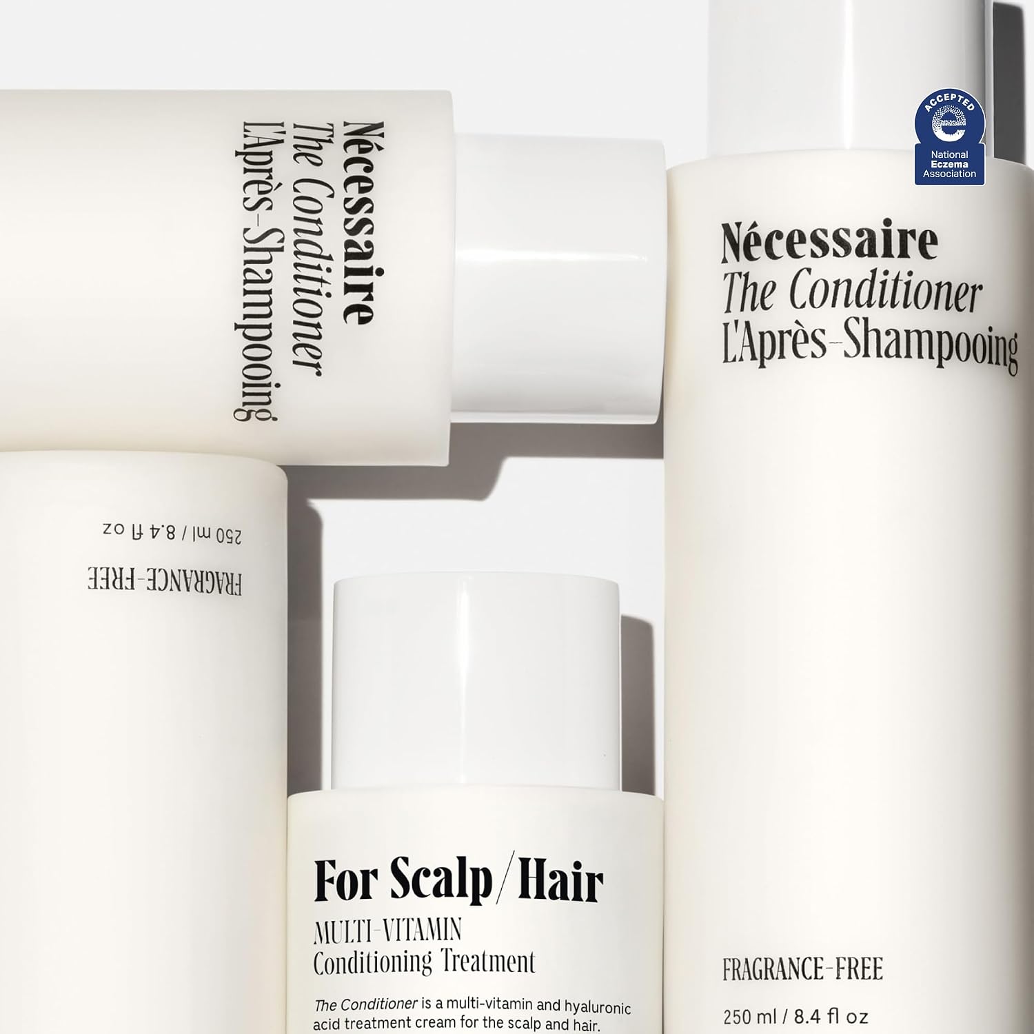 Nécessaire The Conditioner. Fragrance-Free. Hydrating Treatment For Scalp + Hair. Hyaluronic Acid. Hypoallergenic. Dermatologist-Tested. Non-Comedogenic. No Silicones. 250 ml / 8.4 fl oz - Image 4