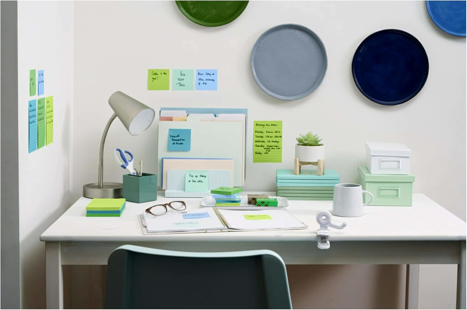 Post-it 100% Recycled Paper Super Sticky Notes, 3 in. x 3 in., 24 Pads, 70 Sheets per Pad, Oasis Collection, School Supplies and Office Products - Image 11