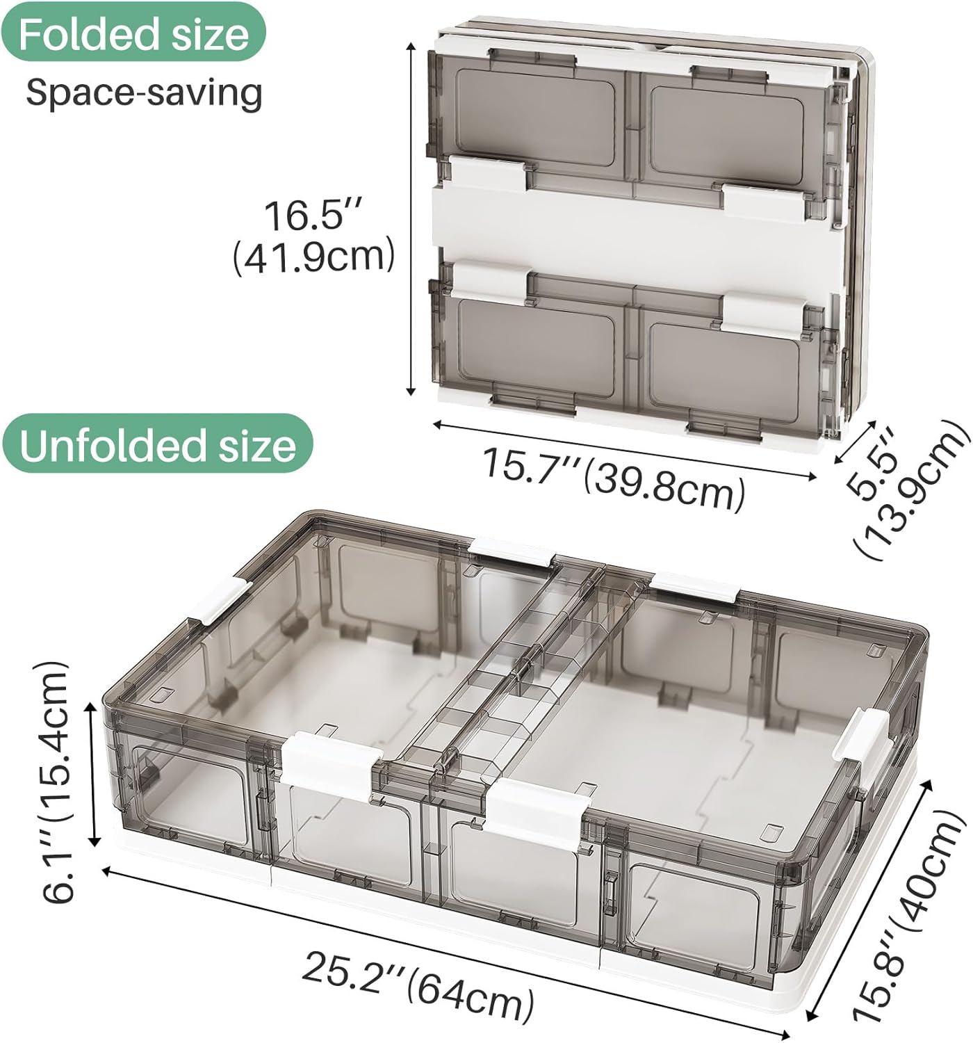 Kitstorack Clear Plastic Under Bed Storage Containers Bins with Lids and 8 Pre-installed Wheels,37.8 Qt, Rolling Foldable Flat Under Bed Organizer Boxes for Clothes Shoes Clothing Bedroom - Image 6