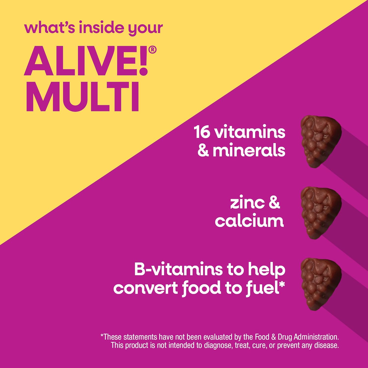 Nature's Way Alive! Women’s 50 Plus Multivitamin Gummy, Daily Chewable Multivitamins with B-Vitamins, Vitamin D3, Calcium, Supports Heart, Brain & Bone Health,* Mixed Berry Flavored, 130 Count - Image 5