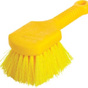 Rubbermaid Commercial 8″ Utility Scrub Brush Plastic Handle Synthetic Bristles Cleaning Multi Purpose Heavy Duty Outdoor Wheels and Tires