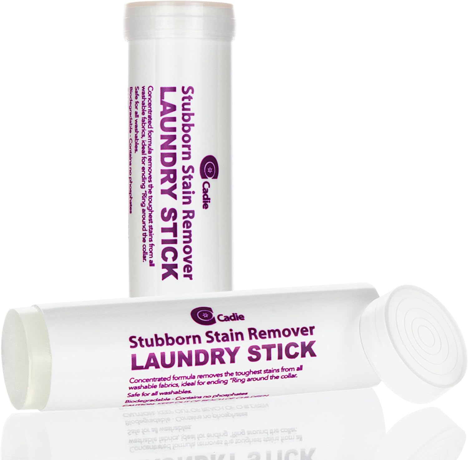 Cadie Laundry Stain Remover Stick – Pre Wash Spot Cleaner for Fabric Clothing on Cotton,Wool,Synthetics - Easy Removal of Grease,Blood,Coffee,Ink,Lipstick,Wine,Grass Soil | Clean On-The-Go (2 Pack) - Image 2