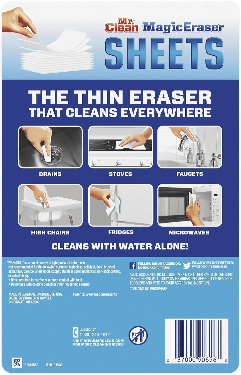 Mr. Clean 24376040 Mr Clean Magic Eraser Sheets Original 1-Pack (90618) - Image 4