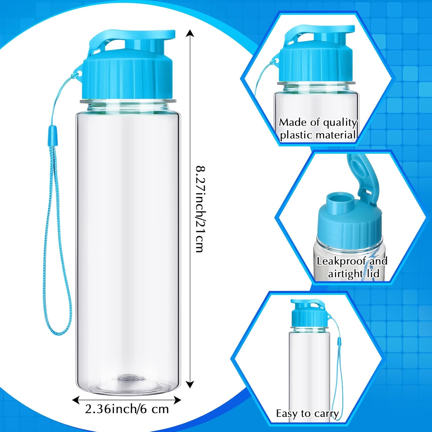 Mifoci 20 Pieces Water Bottle Bulk 17 oz Plastic Water Bottles Bulk Gym Sports Adults Reusable Large Bottles with Leak Proof Flip Top for Party Outdoor (Colorful) - Image 2