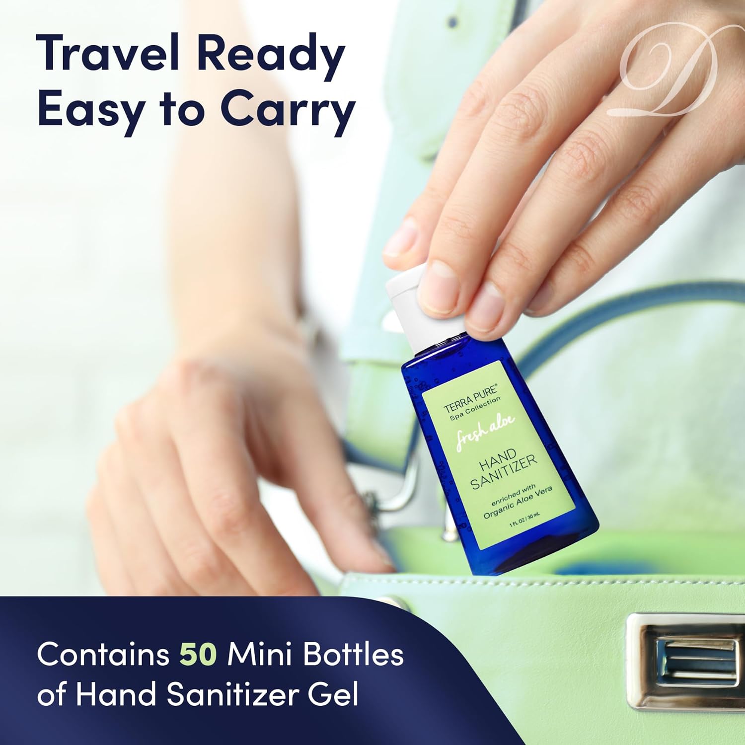 Terra Pure Hand Sanitizer Gel, 1 oz 50 Pack, Alcohol Free Silver Citrate Formula with Aloe Vera and Vitamin E, Non Drying Bulk Travel Size for Hotels, Gyms, Schools, Offices, Events - Image 4