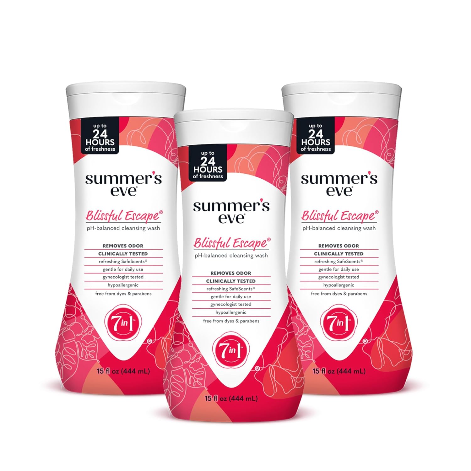 Summer's Eve Blissful Escape Daily Refreshing All Over Feminine Body Wash, Removes Odor, Feminine Wash pH Balanced, 15 Fl Oz (Pack of 3) - Image 2