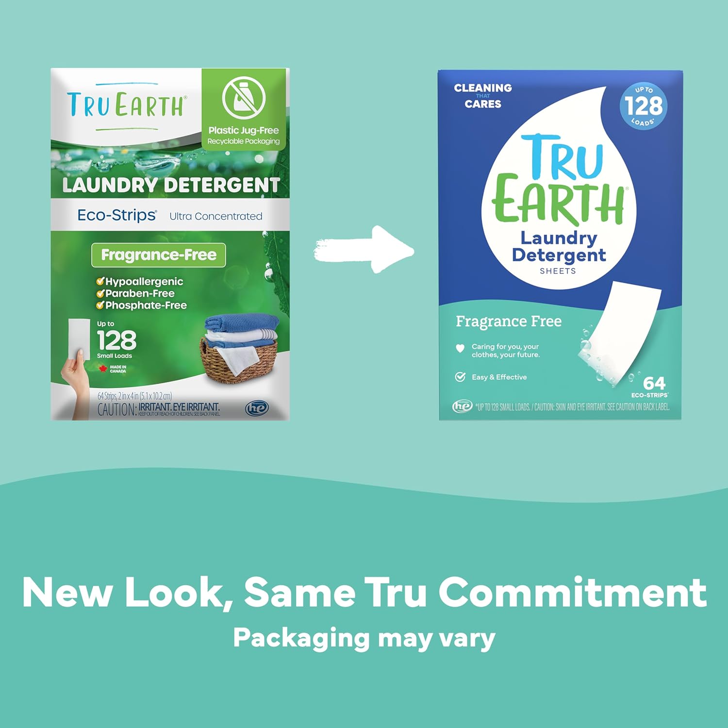 Tru Earth Compact Dry Laundry Detergent - Up to 128 Loads (64 Sheets) - Paraben-Free - Original Eco-Strip Liquidless Detergent, Travel | Packaging May Vary - Image 3