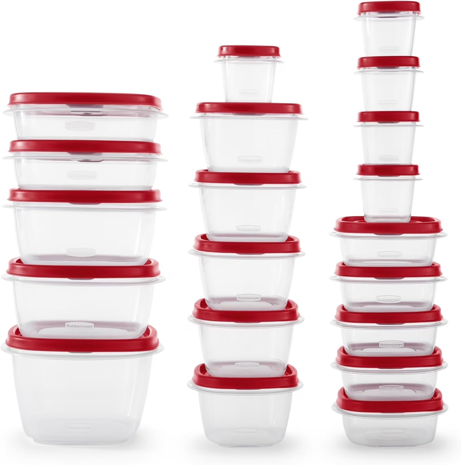 Rubbermaid Kitchen Storage Containers, 40-Piece Assortment with Microwave Vented Lids, Red - Image 2