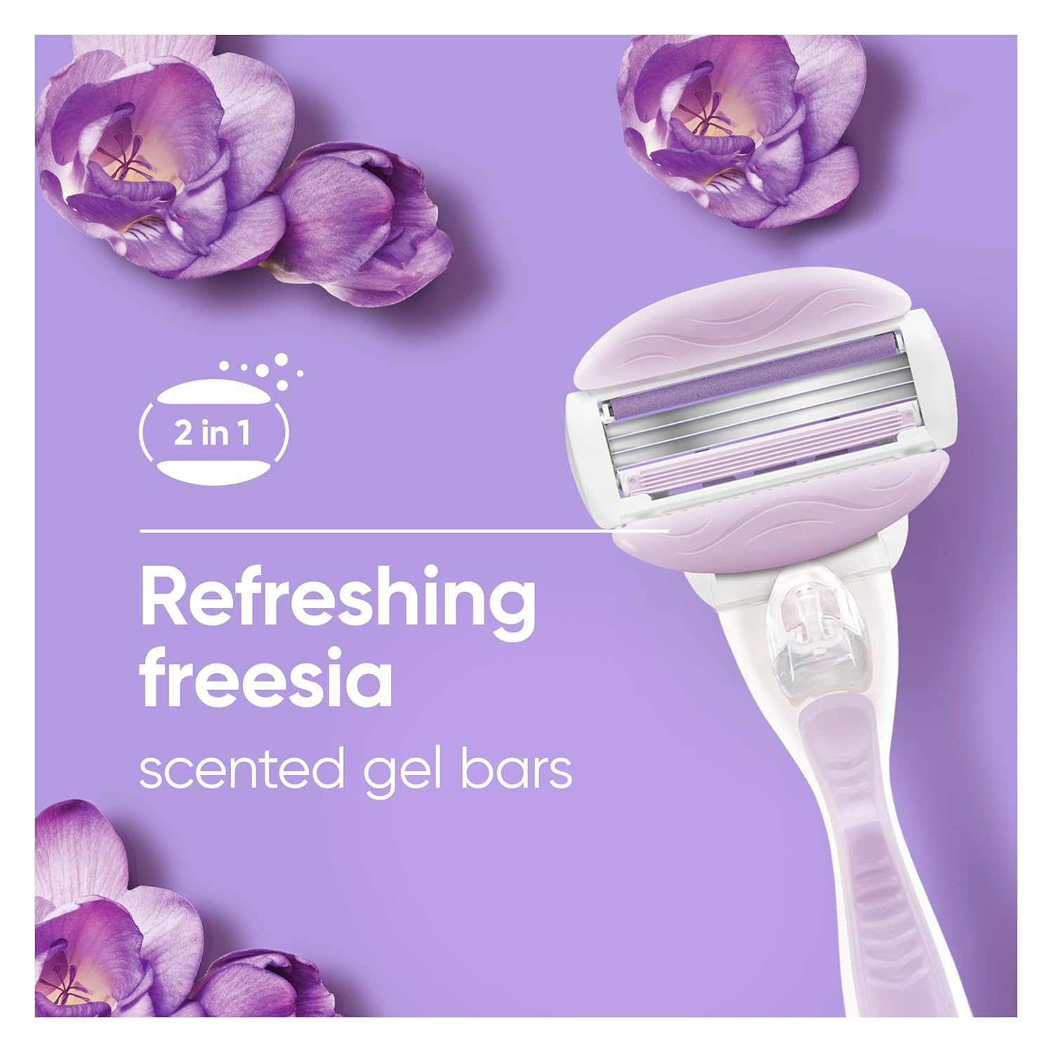 Gillette Venus ComfortGlide Freesia Women's Razor - 1 handle + 2 refills - Image 6