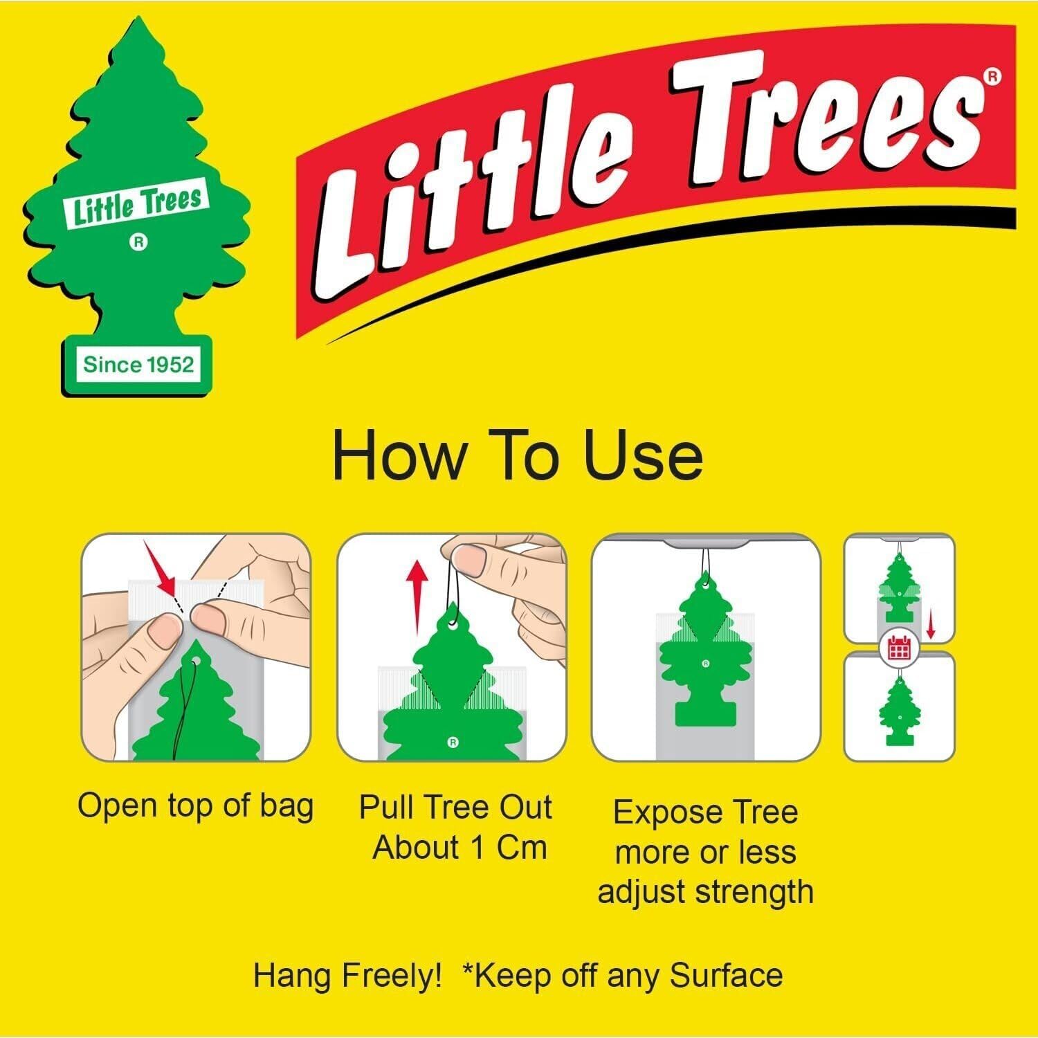 LITTLE TREES Car Air Freshener | Hanging Paper Tree for Home or Car | Vanillaroma | Pack of 6 - Image 6