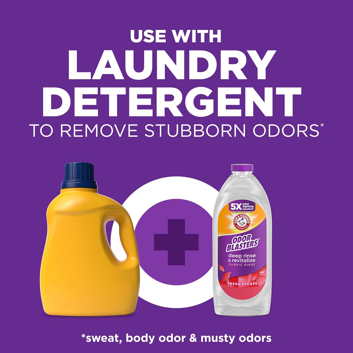 ARM & HAMMER Odor Blasters Deep Rinse and Revitalize Fabric Rinse, Laundry Additive, Eliminates Sweat and Musty Odors, Fresh Escape Scent, 50 fl oz - Image 8
