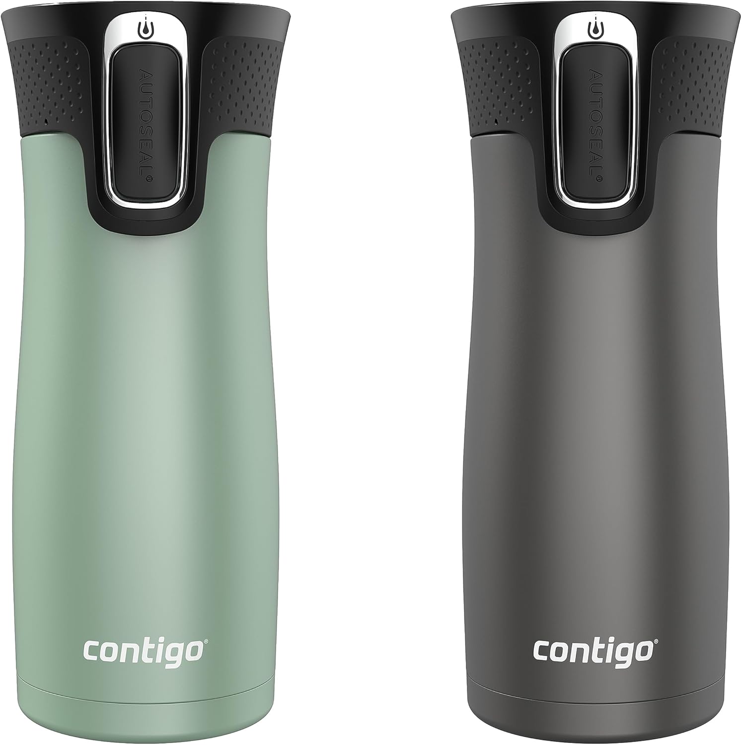 Contigo West Loop 2.0 Leak-Proof Spill-Proof Insulated Stainless Steel Travel Mug, 16oz., 2 Pack, Agave Metallic & Sake Metallic - Image 2