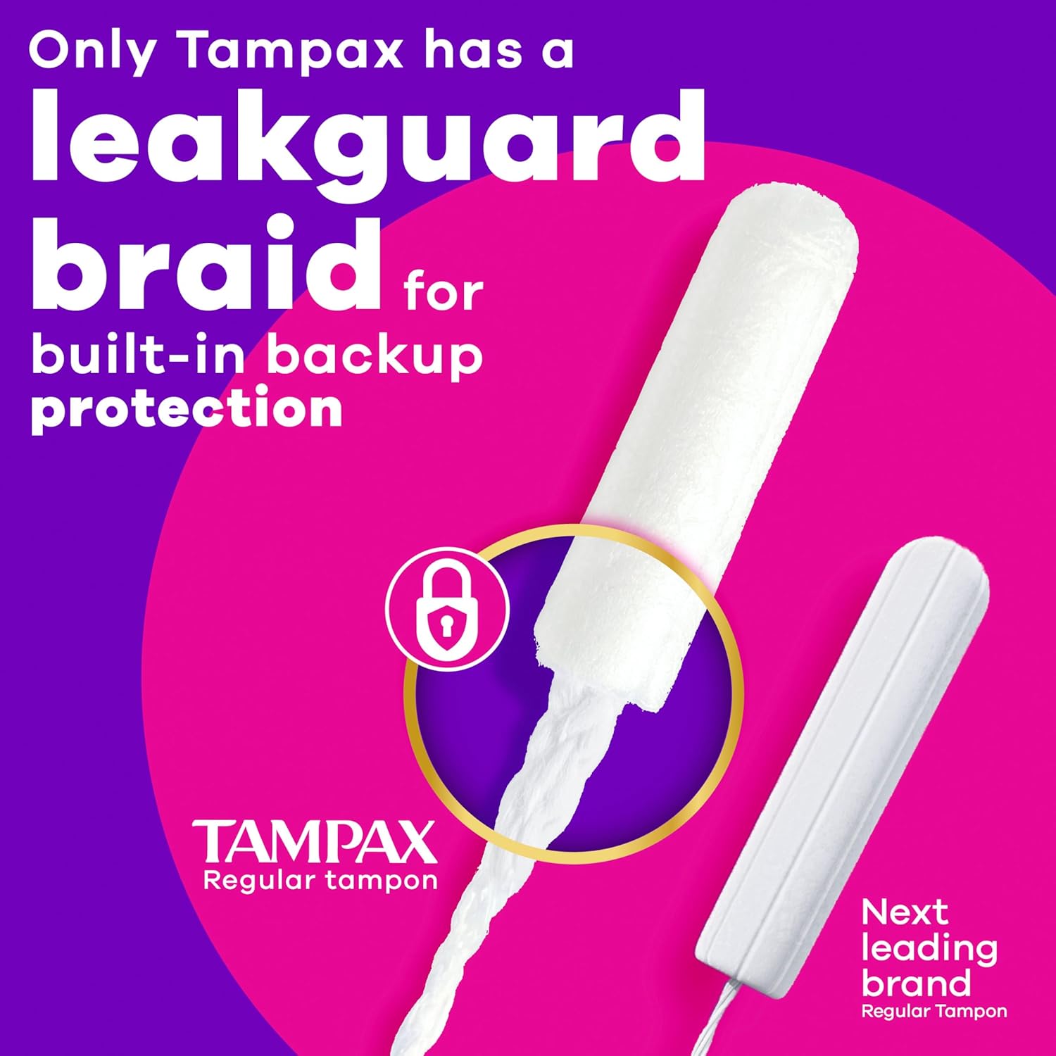 Tampax Radiant Tampons for Women Multipack, with LeakGuard Braid, Regular/Super Absorbency, Unscented, 84 Count (3 Packs of 28), Packaging May Vary - Image 5