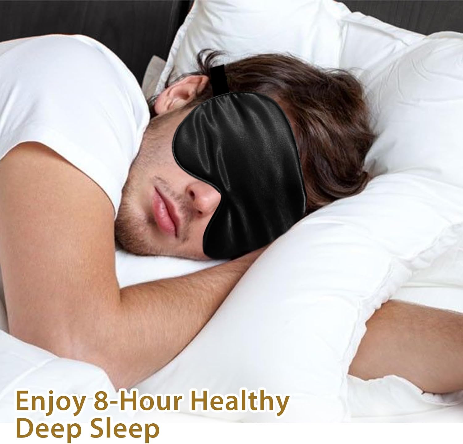 4 Pack Silk Sleep Mask - 100% Blackout, Zero Eye Pressure, Blindfold with Adjustable Strap, Super Soft Travel Eye Covers (Black, Pink, Blue, Purple) - Image 7