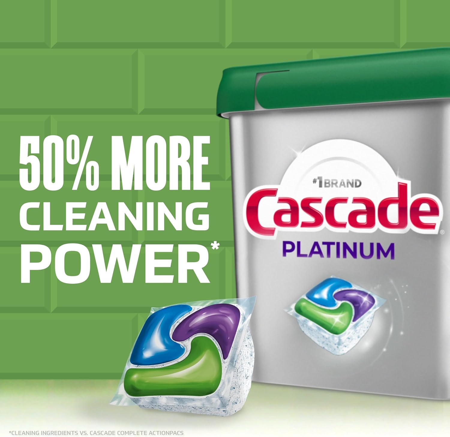 Cascade Platinum Dishwasher Pods, Dishwasher Detergent, Dish Detergent Soap, Lemon, 34 Count - Image 5