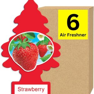 LITTLE TREES Car Air Freshener | Hanging Paper Tree for Home or Car | Strawberry | 6 Pack