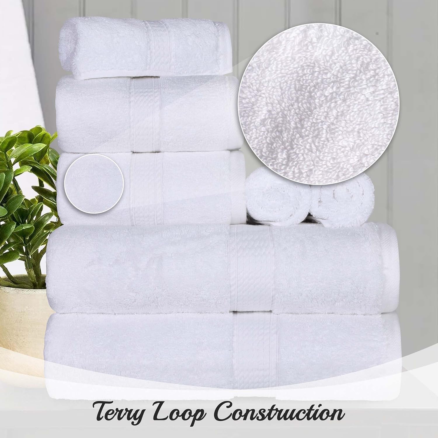 Superior Egyptian Cotton Plush & Absorbent, Face Towel Set of 6, | Quick Dry, Soft Luxury Towel Set, Bath Essentials for Bathroom, Guest Bath, Spa, 2 Piece Face, Madeline Towels - Image 6