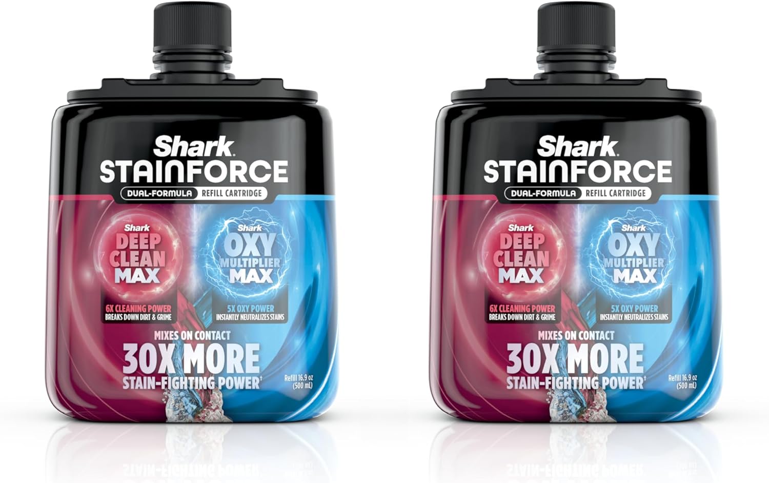 Shark StainForce Dual-Formula Refill Cartridge, Value 2-pack, Stain & Odor Remover for Shark StainForce Portable Stain Cleaner, for Carpet, Area Rug, Upholstery, Cars, 2x 16.9oz, BNDHXCM500 - Image 2