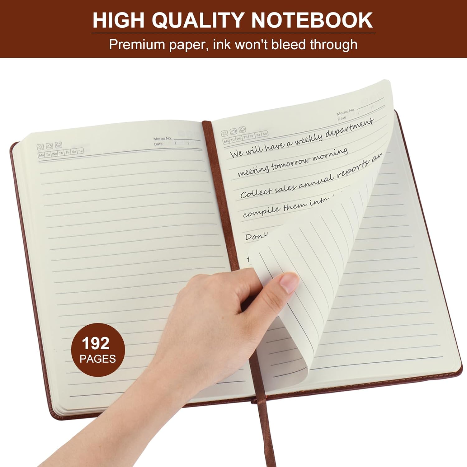 ZCZN 6 Pack Lined Journal Notebooks, 192 Pages A5 Hardcover Leather Journals for Work,Writing,School & Travel, College Ruled Journaling Notebooks for Notes Taking,Diary Notepad (Black*3+Brown*3) - Image 4