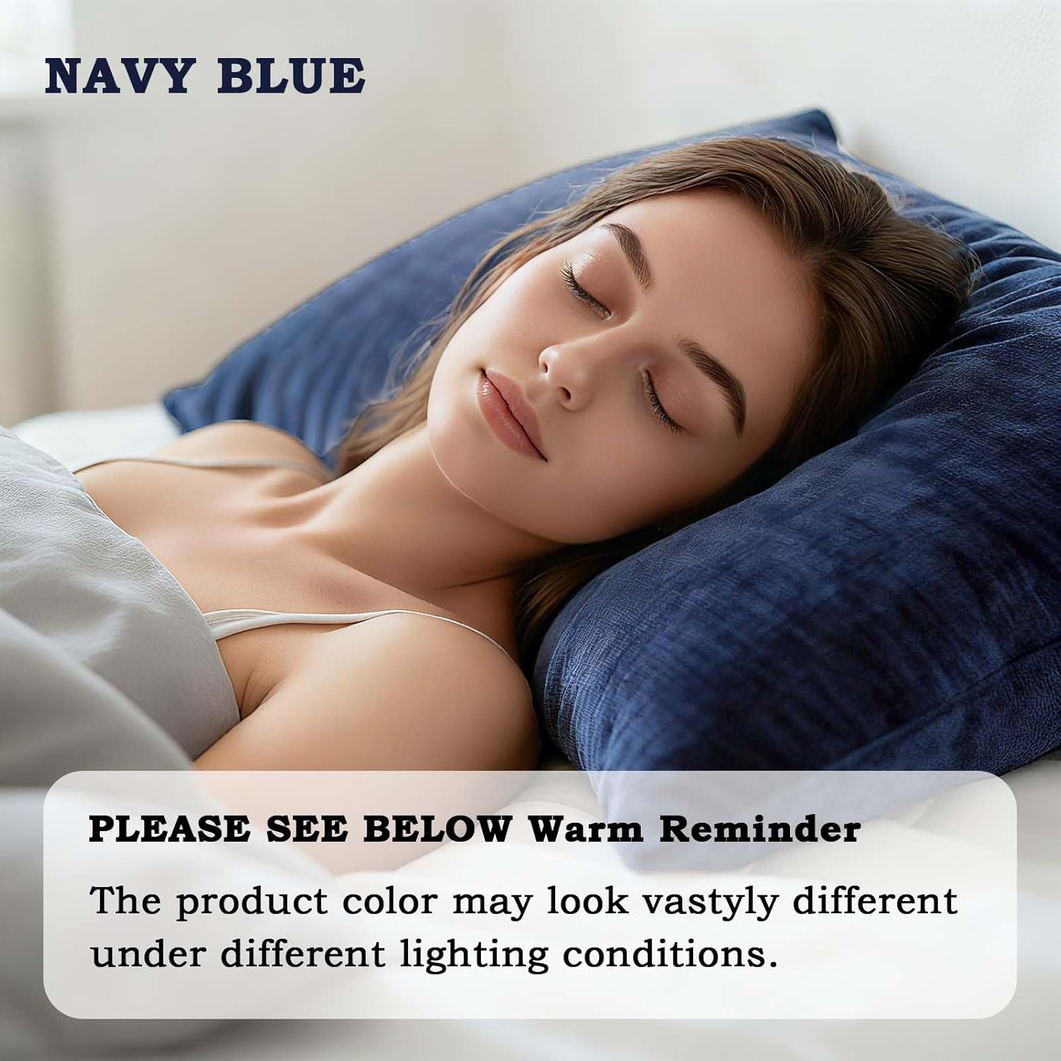 Q&J Fabric Co. Bedding Pillow Cases Standard Size set of 2 –Soft Brushed Microfiber Pillow Cover, Wrinkle-Free, Fade-Resistant, Envelope Closure Pillowcases Valentine Mother's Gift (20x26'',Navy Blue) - Image 6