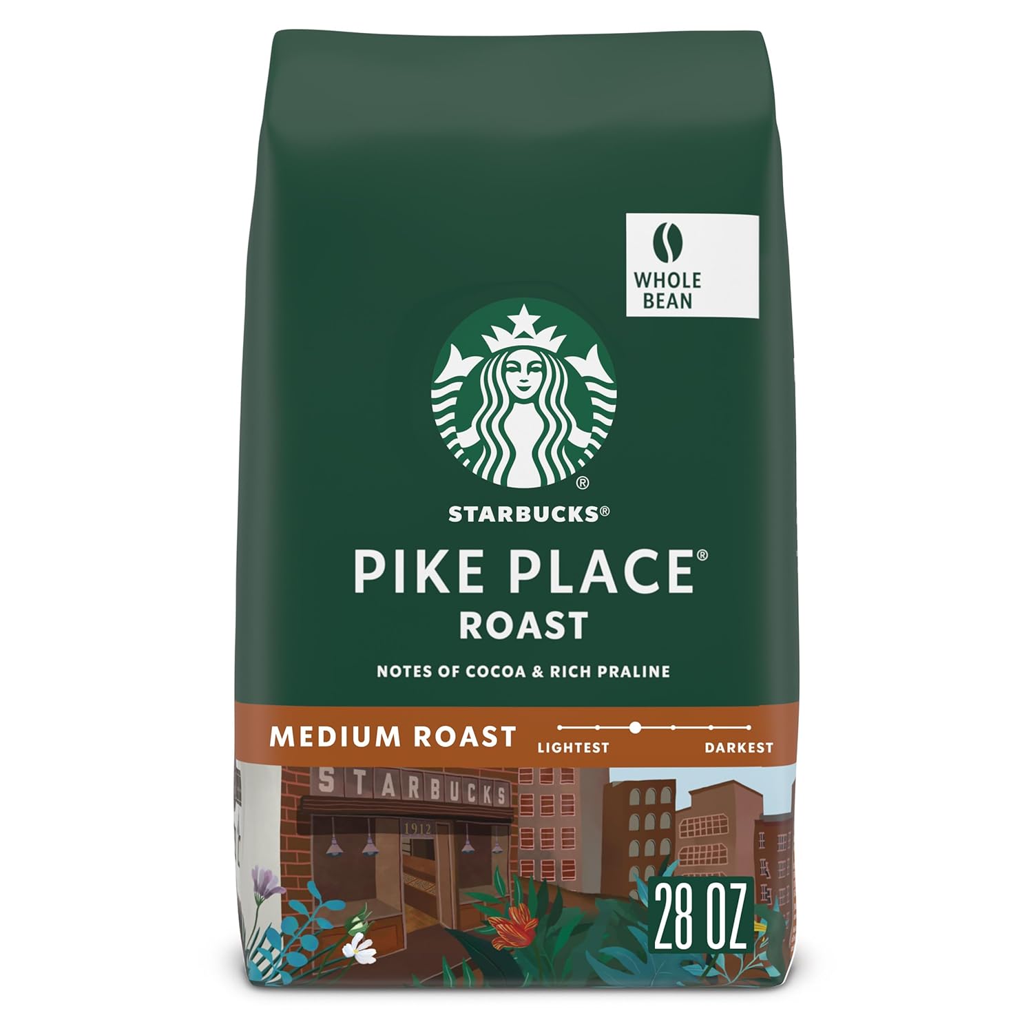 Starbucks Whole Coffee Beans, Medium Roast Hot or Iced Coffee, Pike Place Roast, 28 oz - Image 2