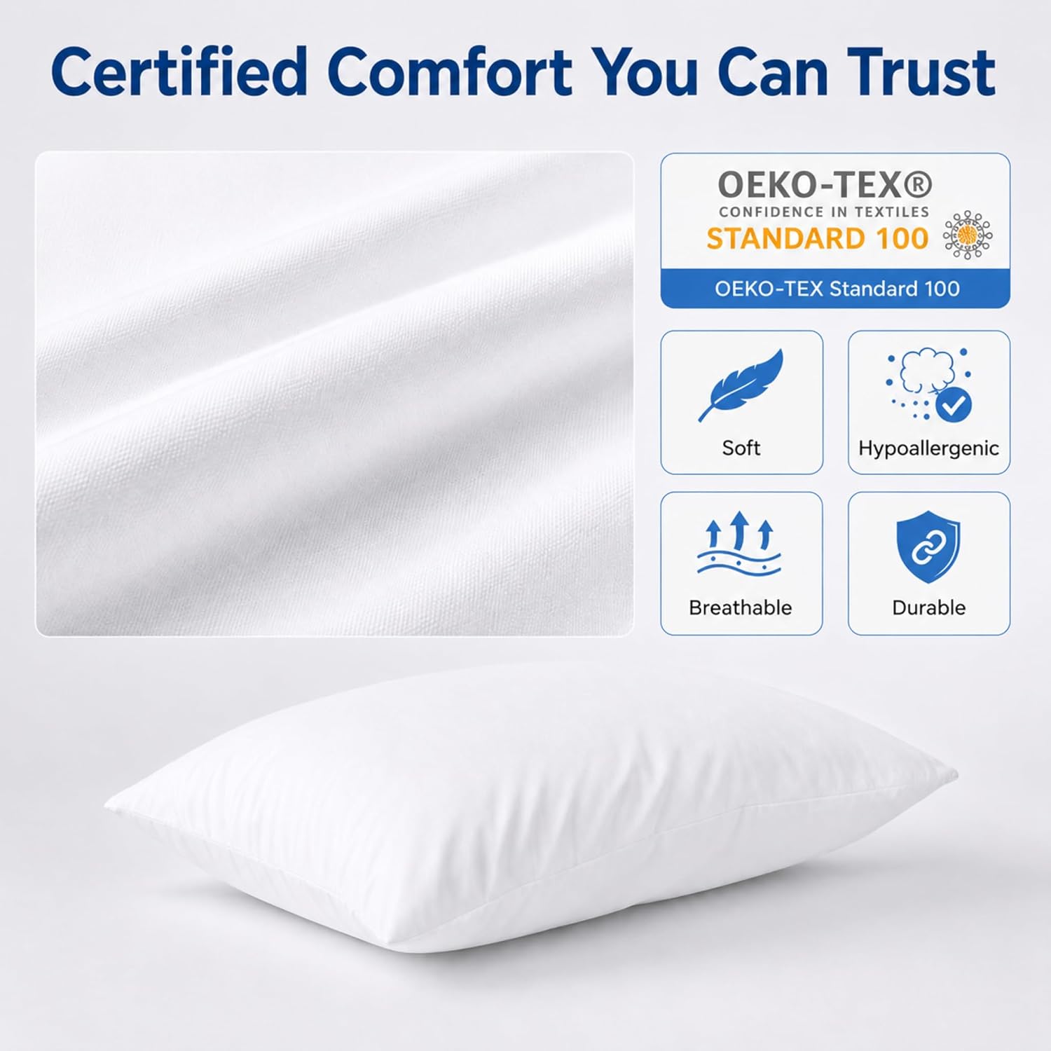 ZPECC White Pillow Cases Bulk 24 Pack - Standard Pillowcases with Envelope Closure, Soft Brushed Microfiber Pillow Cover for Hotel Airb&bs Hospital Bedding Essential - Image 2