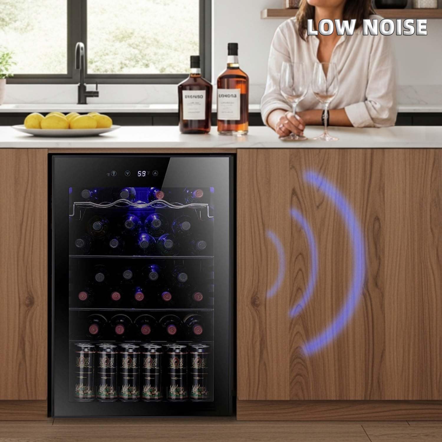 Antarctic Star 36 Bottle Wine Cooler Beverage Refrigerator Small Mini Wine Cellar Beer Soda Bar Fridge Quiet Operation Compressor Adjust Temperature Freestanding Black, 4.4 Cu. Ft - Image 5