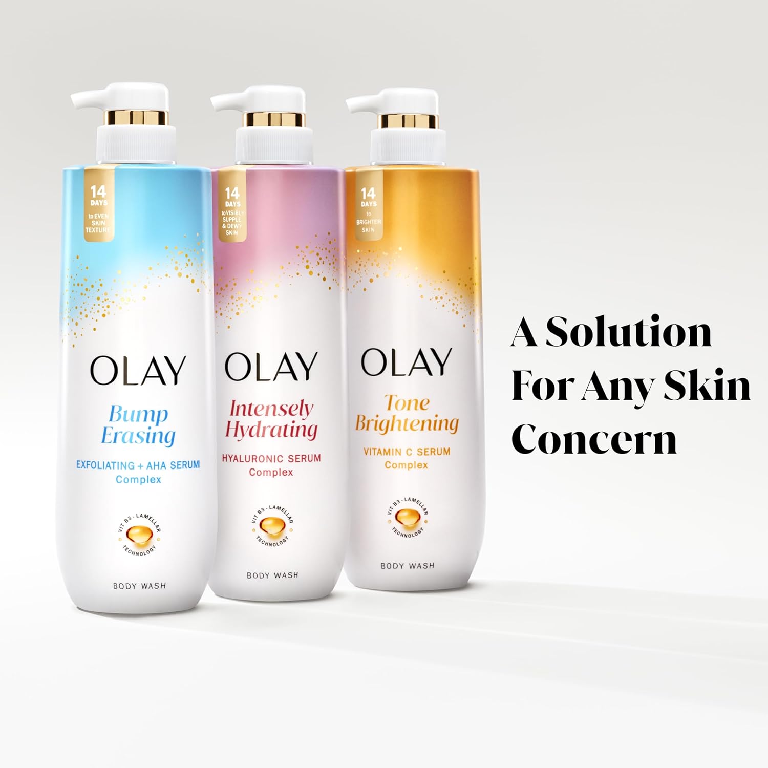Olay Body Wash for Women, Intensely Hydrating, Hyaluronic Acid Serum Complex, Renews Moisture, Free of Parabens & Phthalates, Vitamin B3 Lameller Technology, For All Skin Types, 20 fl oz (Pack of 4) - Image 7