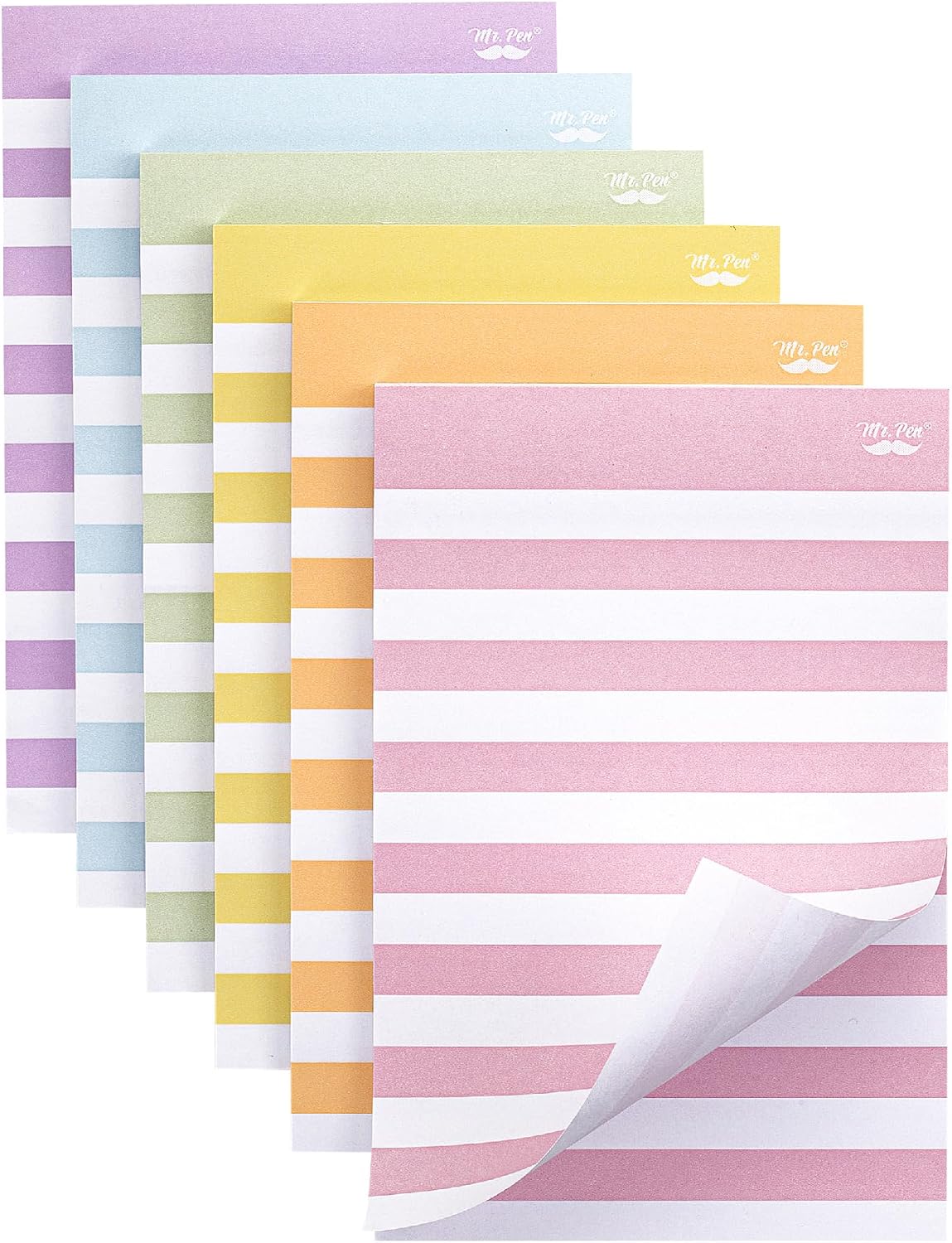 Mr. Pen- Lined Sticky Notes, 4" x 6", 6 Pads, 45 Sheets/Pad, Sticky Notes with Lines, Lined Memo Pads, Self-Stick Note Pad for Office, School, Home, Study & Organization - Image 2