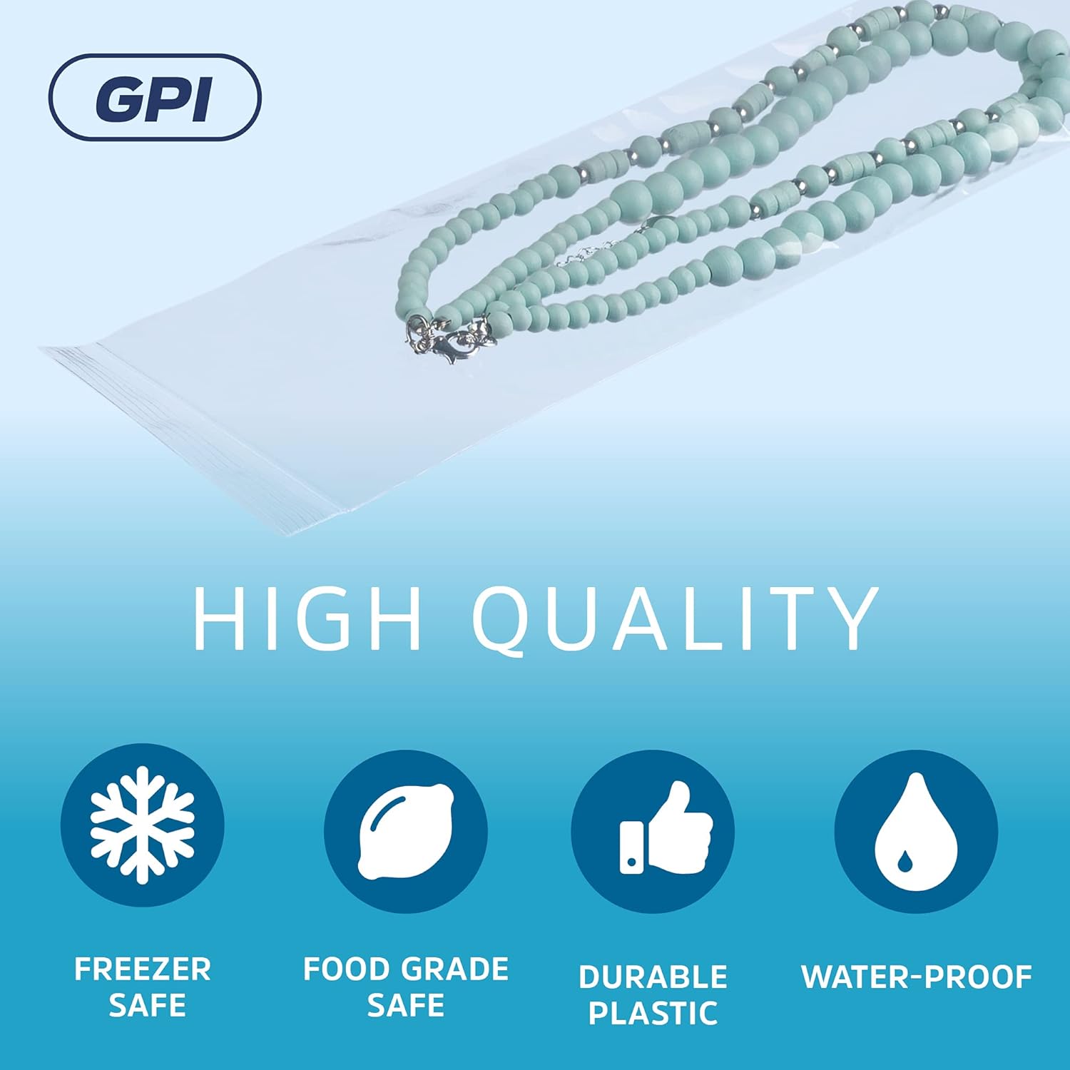 2" x 8" Long Zip Bags, 100 Pack, Clear Plastic Reclosable Zip Baggies, 2 Mil Thick, Resealable Poly Bags for Packaging Insence, Necklaces, Jewelry & Office Supplies. GPI - Image 4