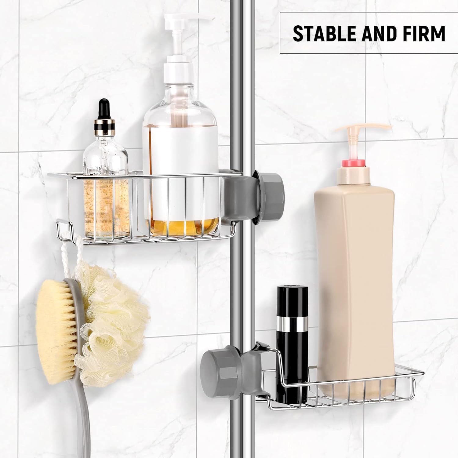 Clawfoot Tub Caddy(Shower Rod Not Included) - Stainless Steel Shower Shelves and Soap Caddy - Image 5