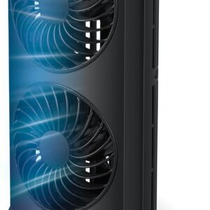 Personal Tower Cooling Fans that Blow Cold Air, Standing Small Desk Fan with 3 Speeds & Timer, 60° & 110° Oscillating Table Fan, Quiet and Safe Electric Floor Fan for Bedroom, Bedside, Home, Office