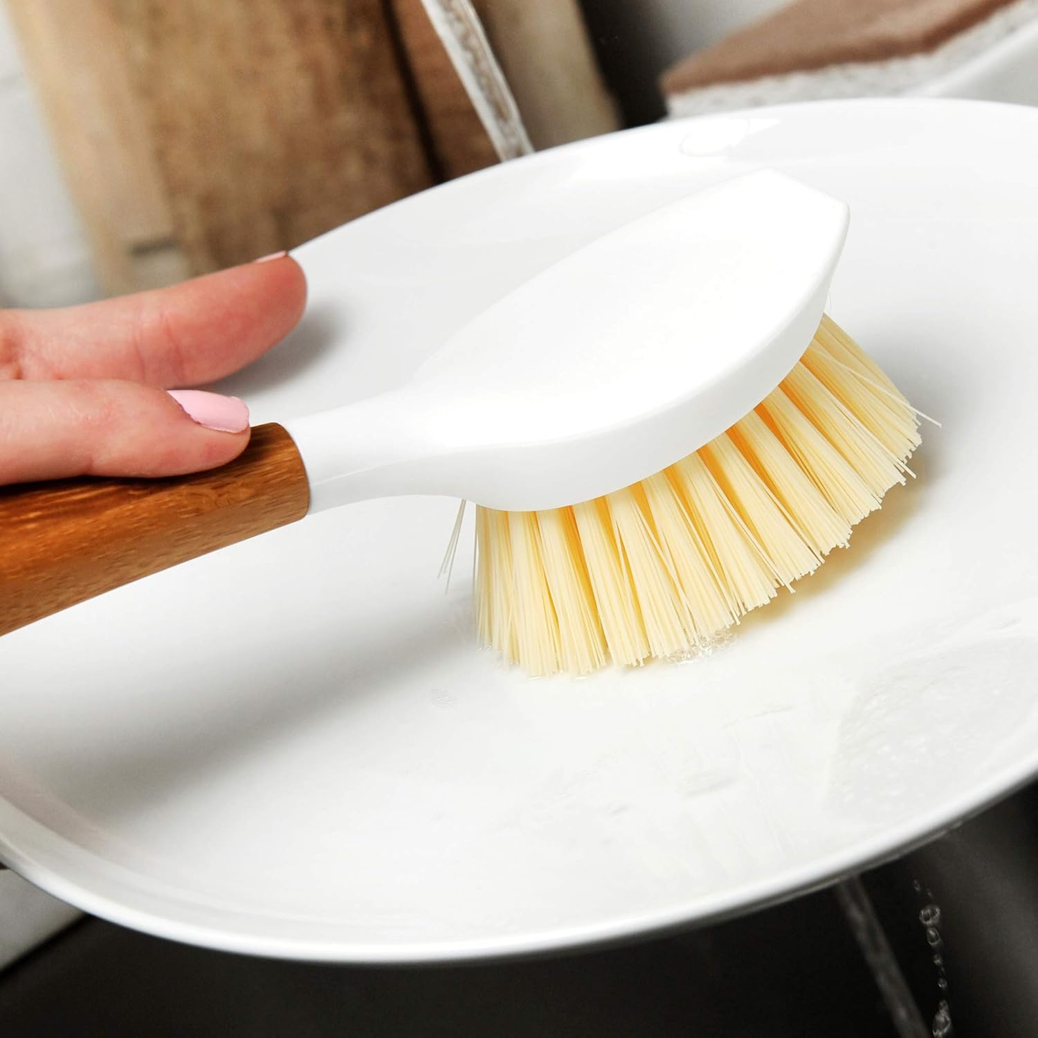 Full Circle Daily Dish Brush-Bamboo Handle Dish Brush–Sustainable Kitchen Cleaning with Tough Bristles-Natural Dish Scrubber,Nonstick & Cast Iron Cleaner-Long Handle Brush for Dishes,Pots,and Pans - Image 7