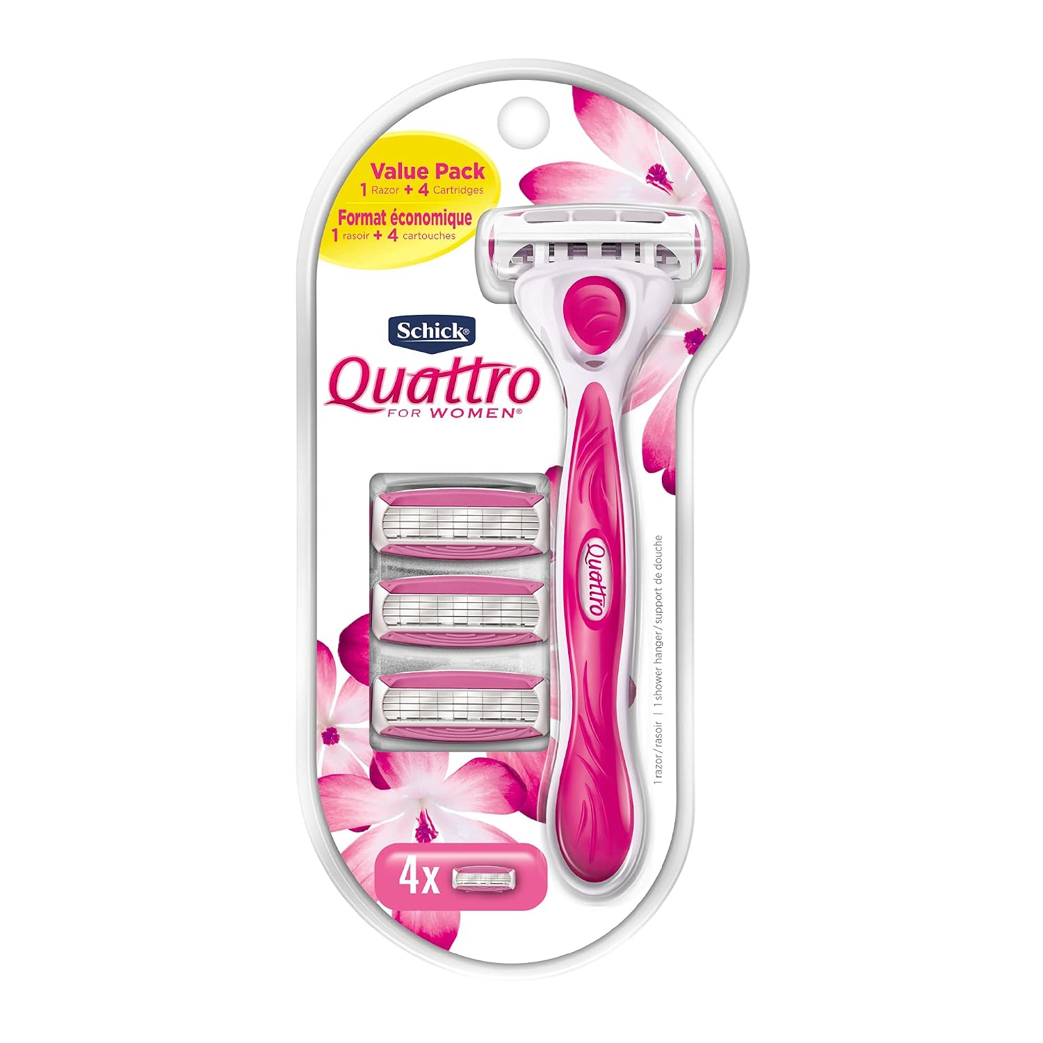 Schick Quattro Womens Value Pack with 1 Razor and 4 Razor Blade Refills - Image 2