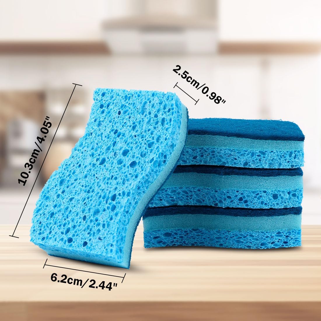 AIDEA Sponges Kitchen, Non-Scratch Scrub Sponge, 24Count, Sponges for Non-Stick Cookware, Kitchen Sponge for Dishes, Cleans Fast Without Scratching, Cleaning Power for Kitchen, Bathroom, Household - Image 7
