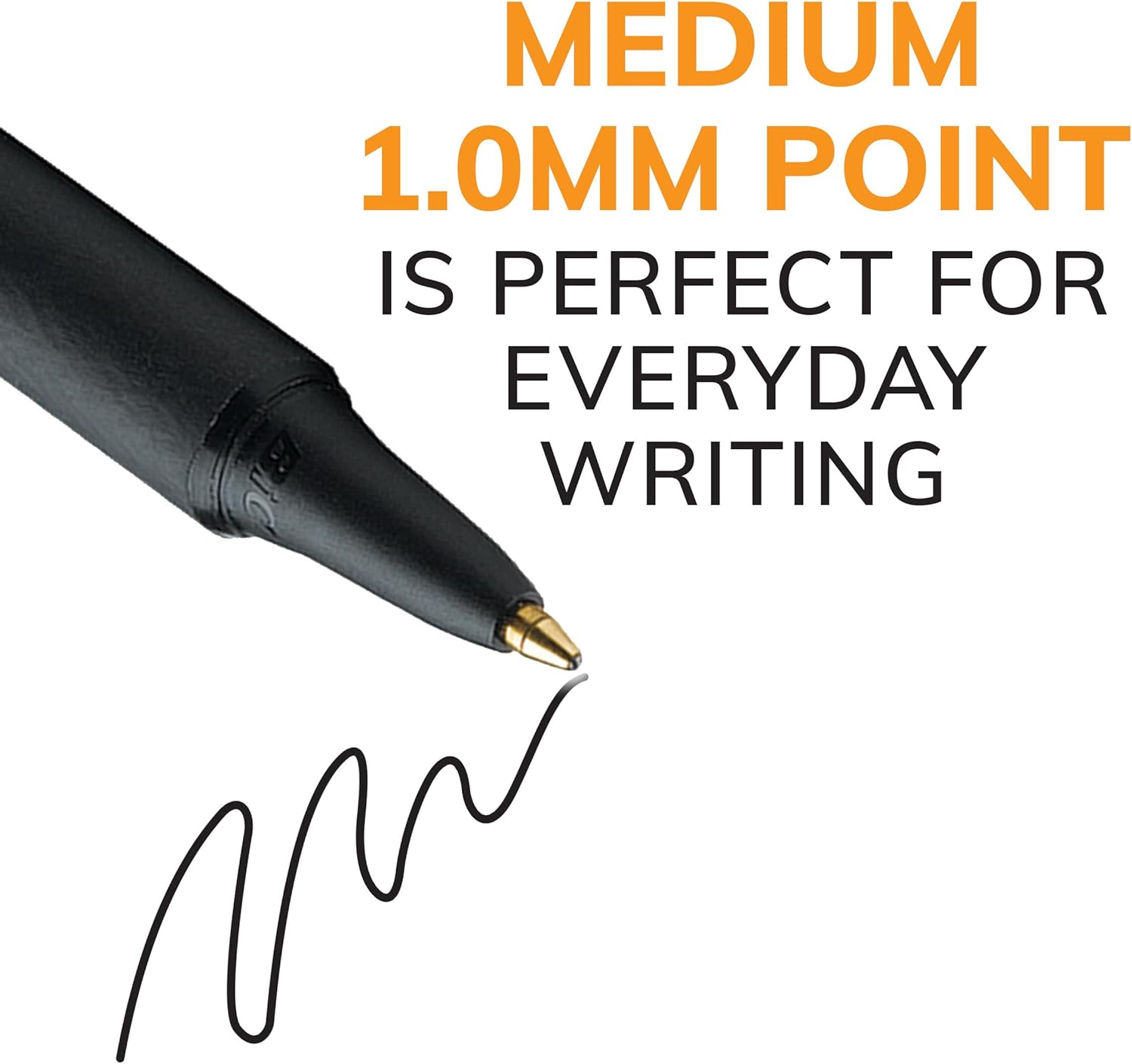 BIC Soft Feel Black Retractable Ballpoint Pens, Medium Point (1.0mm), 12-Count Pack, Black Pens with Soft-Touch Comfort Grip - Image 8