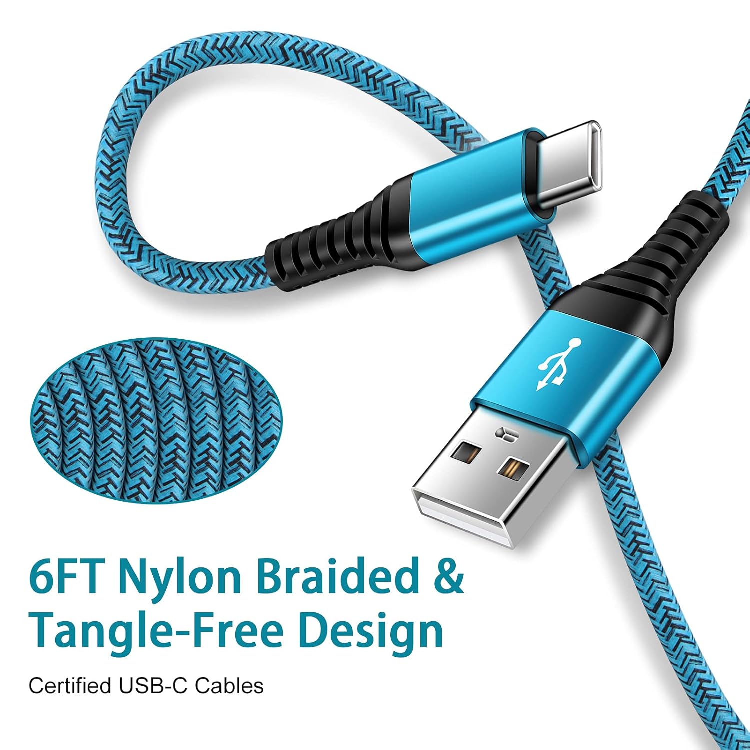 C Charger Cord Fast Charging USB Type C Cable Android Charger Cables 6FT 2Pack for Samsung Galaxy S26 S25 S24 S23 S22 S21 S20 Ultra S20+ Note 20 10 S10 S9 Plus A12 A11 A52 Google Pixel 6 5 4 4a 3a XL - Image 4
