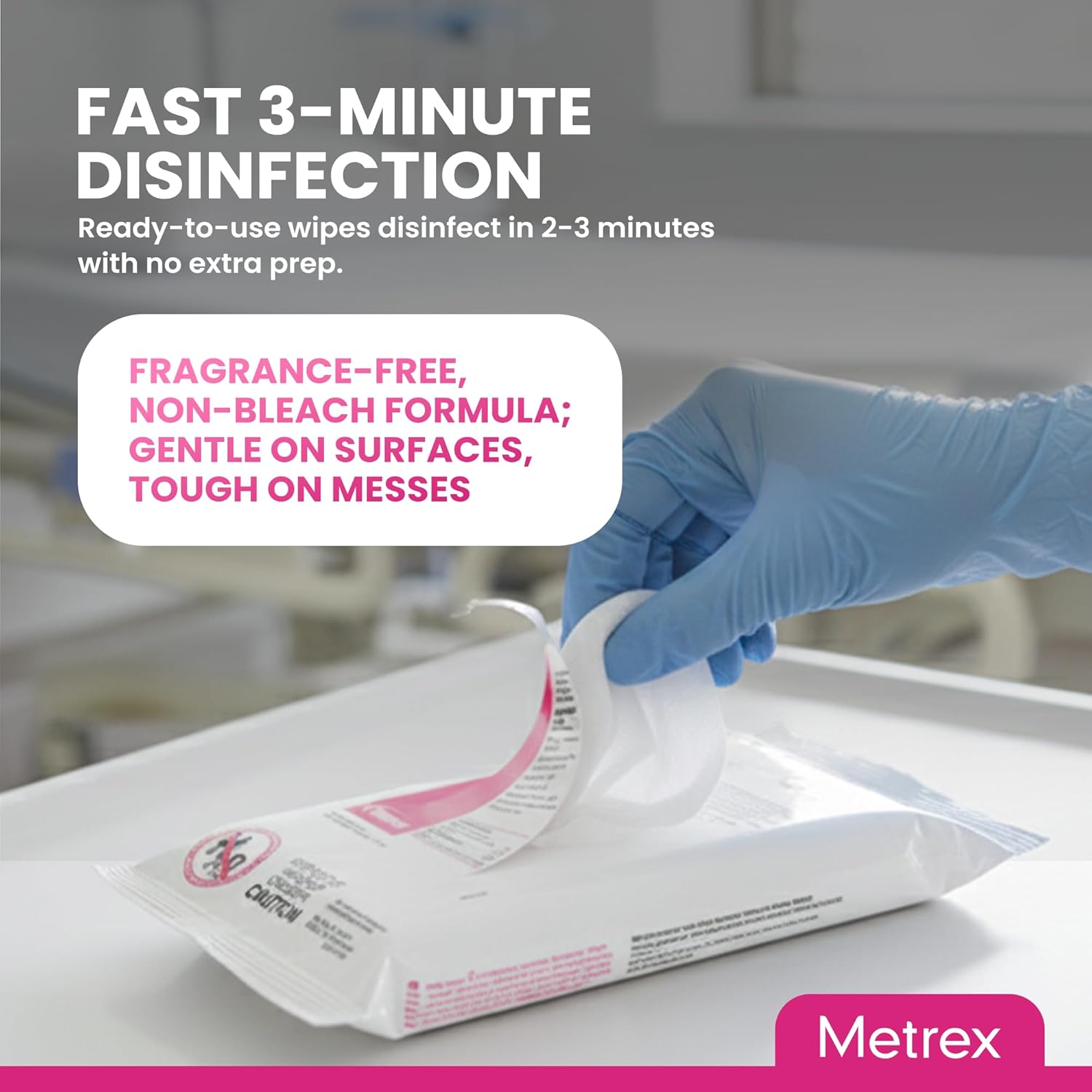 Metrex CaviWipes Disinfecting Towelettes – Durable Non-Woven Disinfecting Wipes for Hard, Non-Porous Surfaces in Healthcare & Laboratory, Pre-Saturated with CaviCide – 45 Wipes/Flat Pack (1 Pack) - Image 6